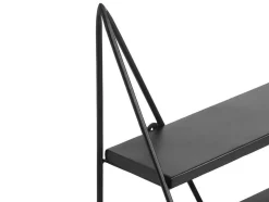 Estante De Parede Com 2 Prateleiras Em Metal Preto - Salara