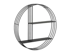 Estante De Parede Em Metal, 2 Prateleiras, Preto - Nacera