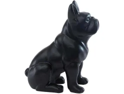 Estátua De Buldogue Em Resina De C. 27 X L. 16 X A. 32 Cm Cor Preto Mate - Doggo