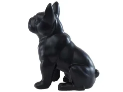 Estátua De Buldogue Em Resina De C. 27 X L. 16 X A. 32 Cm Cor Preto Mate - Doggo