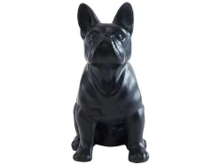 Estátua De Buldogue Em Resina De C. 27 X L. 16 X A. 32 Cm Cor Preto Mate - Doggo