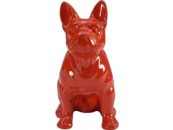 Estátua De Buldogue Em Resina De C. 27 X L. 16 X A. 32 Cm Cor Vermelho - Doggo