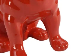 Estátua De Buldogue Em Resina De C. 27 X L. 16 X A. 32 Cm Cor Vermelho - Doggo