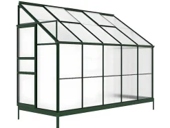 Estufa De Jardim Com Apoio De Parede Em Policarbonato De 3.7 M Calice Ii Com Base - Verde