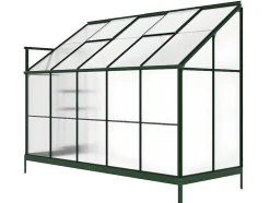 Estufa De Jardim Com Apoio De Parede Em Policarbonato De 3.7 M Calice Ii Com Base - Verde