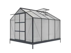 Estufa De Jardim Em Policarbonato De 7.5 M Greenea Ii Com Base - Antracite