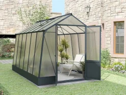 Estufa De Jardim Policarbonato 9,1 M Com Base Antracite - Asarina