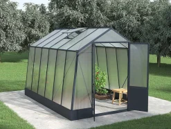 Estufa De Jardim Policarbonato 9,1 M Com Base Antracite - Asarina