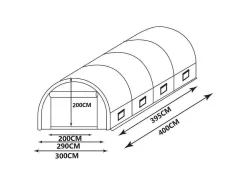 Estufa Em Tunel Ipomea 12M - Comp.400 X Larg.300 X Alt.200 Cm