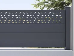 Extensao De Cerca De Pousar A89Xl178,3 Cm Aluminio Antracite Com Motivos - Bazio