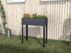 Floreira Com Pernas Em Aco Cinza De C70 X L30 X A80 Cm - Ygos