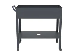 Floreira Com Rodizios Em Aco Cinza De C90,5 X L43 X A83 Cm - Melisse