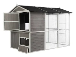 Galinheiro De Madeira Com Cercado, Para 10 Galinhas, C266 X L174 X A205 Cm Branco - Feras