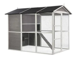 Galinheiro De Madeira Com Cercado, Para 10 Galinhas, C266 X L174 X A205 Cm Branco - Feras