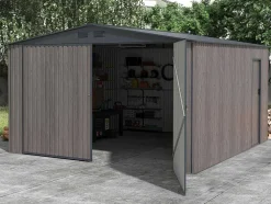 Garagem Em Aco Galvanizado Efeito Madeira Cinzenta 15,1 M - Neron