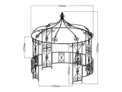 Gazebo De Jardim Em Metal Estilo Ferro Forjado D300 X A290 Cm Branco - Tilcara