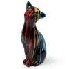 Grande Estátua De Gato Em Resina C24 X L13 X A53 Cm Multicolor - Miniria
