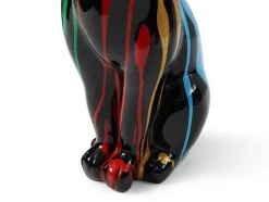 Grande Estátua De Gato Em Resina C24 X L13 X A53 Cm Multicolor - Miniria
