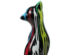 Grande Estátua De Gato Em Resina C24 X L13 X A53 Cm Multicolor - Miniria
