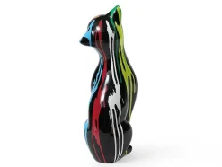 Grande Estátua De Gato Em Resina C24 X L13 X A53 Cm Multicolor - Miniria