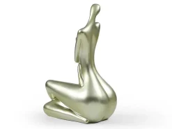 Grande Estátua De Mulher Em Resina C39 X L30 X A56 Cm Dourado - Lonisia