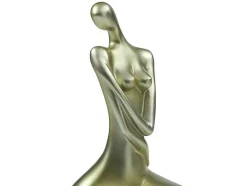 Grande Estátua De Mulher Em Resina C39 X L30 X A56 Cm Dourado - Lonisia
