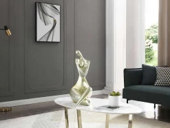 Grande Estátua De Mulher Em Resina C39 X L30 X A56 Cm Dourado - Lonisia