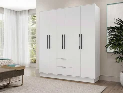 Guarda-Roupa 6 Portas E 2 Gavetas C162 Branco - Feova