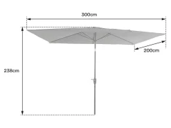 Hapuna Guarda-Chuva Reto Retangular 2X3M Vermelho