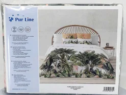 Housse De Couette 100% Coton 1 Piece Blanc A Motifs Jungle 155X240