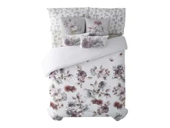 Housse De Couette 100% Coton 1 Piece Blanc A Motifs Fleuris 180X240