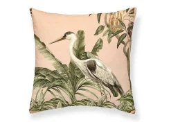 Housse De Coussin 100% Coton 1 Piece Saumon Imprime Tropical 50X50