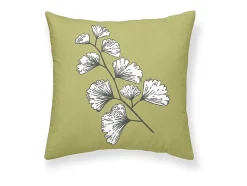 Housse De Coussin 100% Coton 1 Piece Vert A Motifs Vegetaux 50X50
