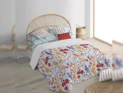 Housse De Coussin 100% Coton 1 Piece Blanc Imprime Floral 50X50