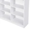 Ilha Central De Cozinha Com 3 Gavetas E 8 Nichos Em Mdf Branco E Natural Claro - Palestrina