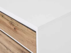Ilha Central De Cozinha Com 3 Gavetas E 8 Nichos Em Mdf Branco E Natural Claro - Palestrina