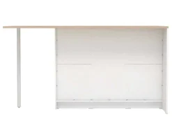 Ilha Central De Cozinha Com 2 Portas, 1 Gaveta E 2 Nichos, Branco E Natural Claro - Tunori