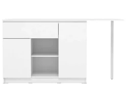 Ilha Central De Cozinha Com 2 Portas, 1 Gaveta E 2 Nichos, Branco - Tunori