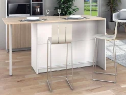 Ilha Central De Cozinha Com 2 Portas, 1 Gaveta E 2 Nichos, Branco - Tunori