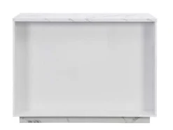 Ilha Central De Cozinha Com 2 Portas E 1 Nicho Em Mdf, Efeito Marmore Branco - Corelina