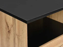Ilha Central De Cozinha Com 2 Portas E 1 Nicho Em Mdf, Natural E Preto - Corelina