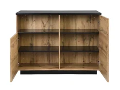 Ilha Central De Cozinha Com 2 Portas E 1 Nicho Em Mdf, Natural E Preto - Corelina