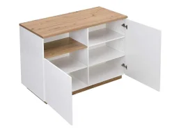Ilha Central De Cozinha Com 2 Portas E 1 Nicho Em Mdf, Natural E Branco - Corelina