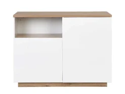 Ilha Central De Cozinha Com 2 Portas E 1 Nicho Em Mdf, Natural E Branco - Corelina