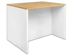Ilha Central De Cozinha Com 2 Portas, Branco E Natural - Mechila
