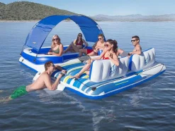 Ilha Insuflável Com Guarda-Sol Amovivel 373 X 264 Cm - Azulio Da Bestway