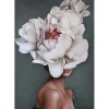 Impressao Em Tela Mulher E Flores 02, Cor-De-Rosa, 50X3X70 Cm, Epikasa