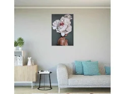 Impressao Em Tela Mulher E Flores 02, Cor-De-Rosa, 50X3X70 Cm, Epikasa