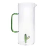 Jarro De Vidro Com Cacto Transparente E Verde O14,5 X A24 Cm - Olata