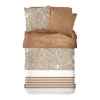 Jogo De Cama Motivo Tropical Algodao De 57 Fios/Cm , Capa De Edredão 240X260 Cm + 2 Fronhas 63X63 Cm Castanho E Branco - Nalania